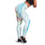 Polynesian Women's Day Wahine Leggings Plumeria Marble Glaze - Turquoise LT07