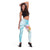 Polynesian Women's Day Wahine Leggings Plumeria Marble Glaze - Turquoise LT07