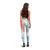 Polynesian Women's Day Wahine Leggings Plumeria Marble Glaze - Turquoise LT07