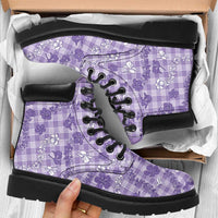 Poni Aloha Hawaii All Season Boots Plumeria Lei With Palaka Motif - Polynesian Pride