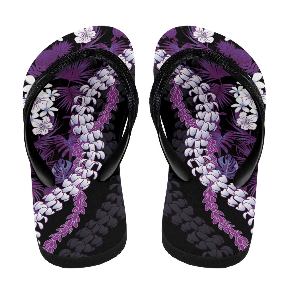 Poni Aloha Hawaii Lei Flip Flops Tropical Flowers Elegant Vibe - Polynesian Pride