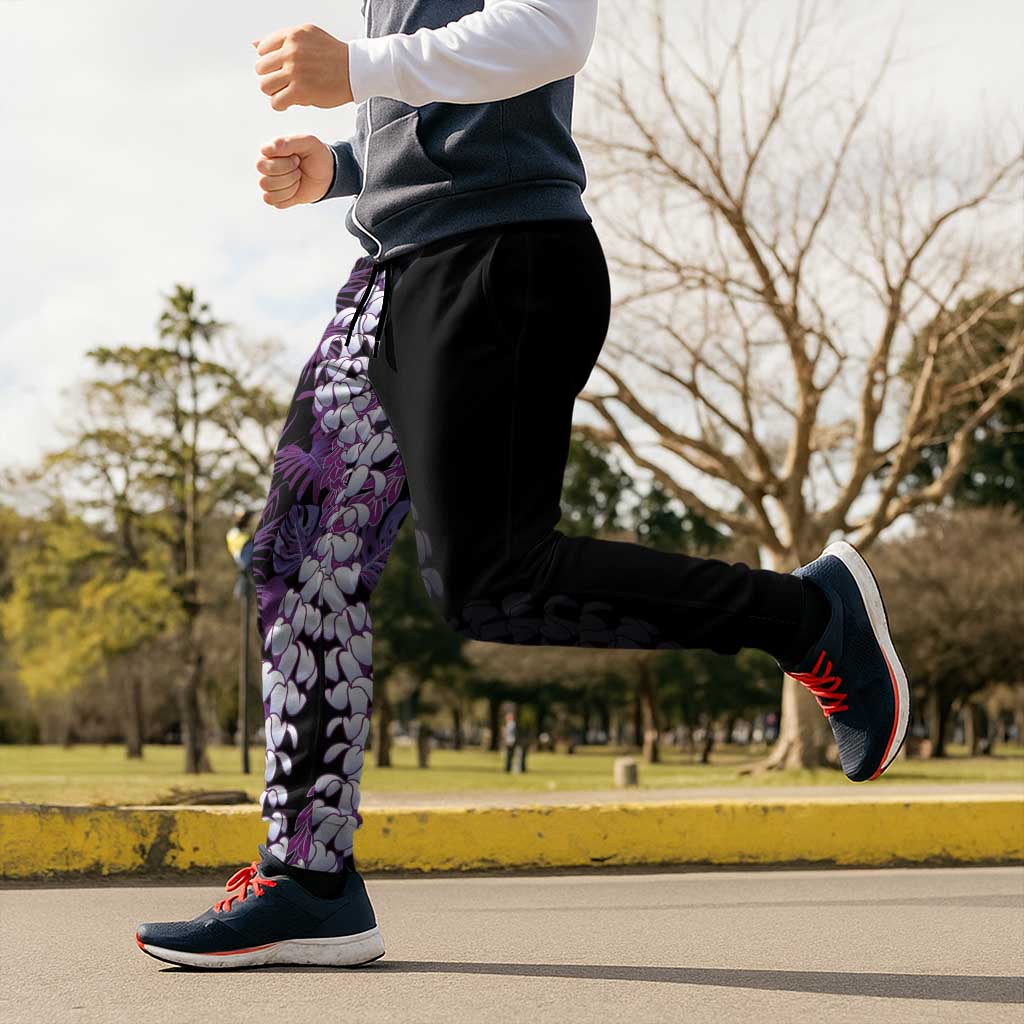 Poni Aloha Hawaii Lei Jogger Pants Tropical Flowers Elegant Vibe - Polynesian Pride