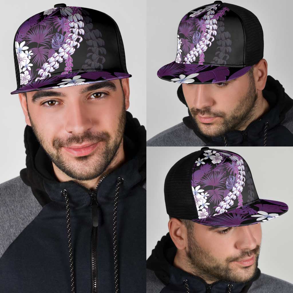 Poni Aloha Hawaii Lei Mesh Trucker Cap Tropical Flowers Elegant Vibe - Polynesian Pride