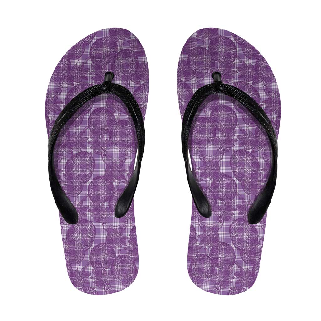 Poni Hawaii Breadfruit Palaka Motifs Flip Flops