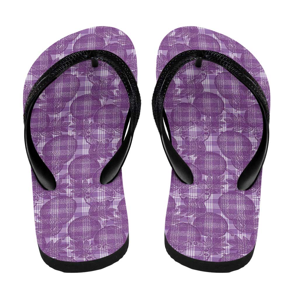 Poni Hawaii Breadfruit Palaka Motifs Flip Flops