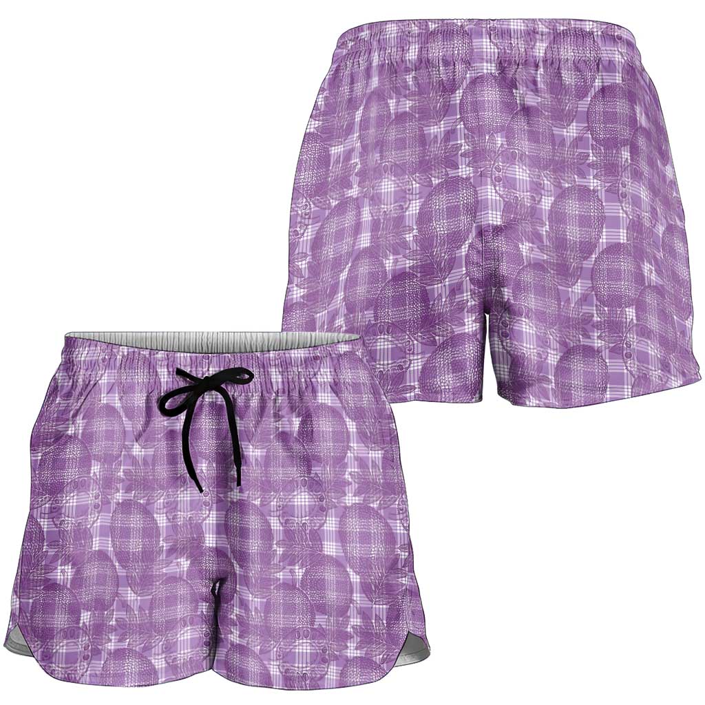 Poni Hawaii Breadfruit Palaka Motifs Shorts for Women