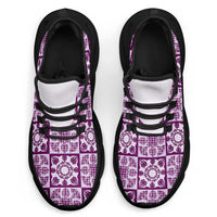 Poni Palaka Quilt Hawaii Clunky Sneakers Hawaiian Tropical Monstera Sea Turtle LT14 - Polynesian Pride