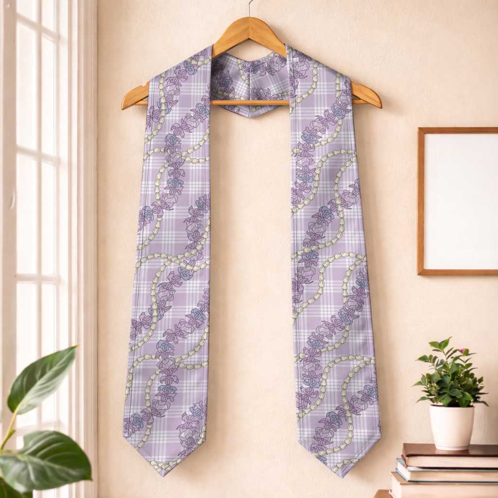 Pua Kalaunu Lei Graduation Stole Palaka Pattern LT01 One Size Purple - Polynesian Pride