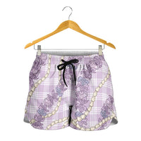 Pua Kalaunu Lei Shorts for Women Palaka Pattern LT01 - Polynesian Pride
