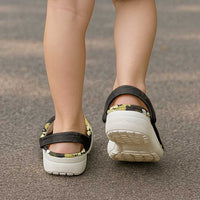 Puakenikeni Maile Lei Clogs Shoes Frangipani Yellow Tropical Leaves
