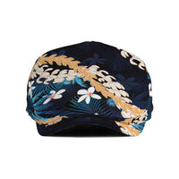 Puakenikeni Maile Lei Jeff Hat Frangipani Blue Tropical Leaves LT01 Blue - Polynesian Pride