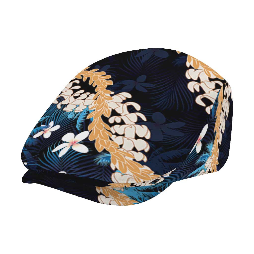 Puakenikeni Maile Lei Jeff Hat Frangipani Blue Tropical Leaves LT01 - Polynesian Pride