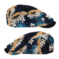 Puakenikeni Maile Lei Jeff Hat Frangipani Blue Tropical Leaves LT01 - Polynesian Pride