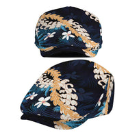 Puakenikeni Maile Lei Jeff Hat Frangipani Blue Tropical Leaves LT01 - Polynesian Pride