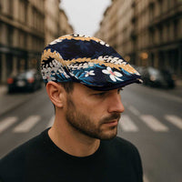 Puakenikeni Maile Lei Jeff Hat Frangipani Blue Tropical Leaves LT01 - Polynesian Pride
