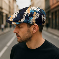 Puakenikeni Maile Lei Jeff Hat Frangipani Blue Tropical Leaves LT01 - Polynesian Pride
