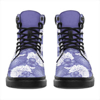Purple Aloha Hawaii All Season Boots Monstera Hibiscus Plumeria Seamless Vibes - Polynesian Pride