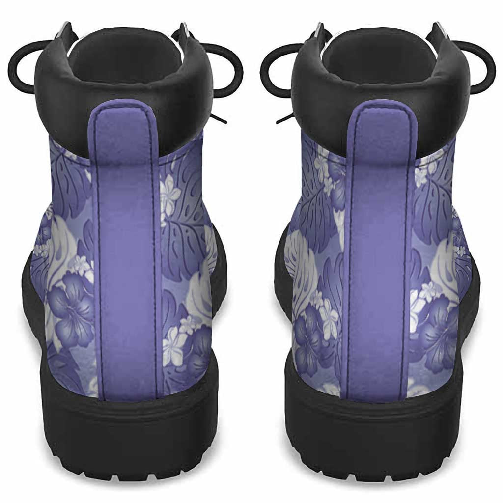 Purple Aloha Hawaii All Season Boots Monstera Hibiscus Plumeria Seamless Vibes - Polynesian Pride