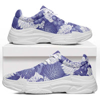 Purple Aloha Hawaii Chunky Sneakers Monstera Hibiscus Plumeria Seamless Vibes LT14 Purple - Polynesian Pride