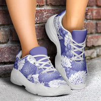 Purple Aloha Hawaii Chunky Sneakers Monstera Hibiscus Plumeria Seamless Vibes LT14 - Polynesian Pride