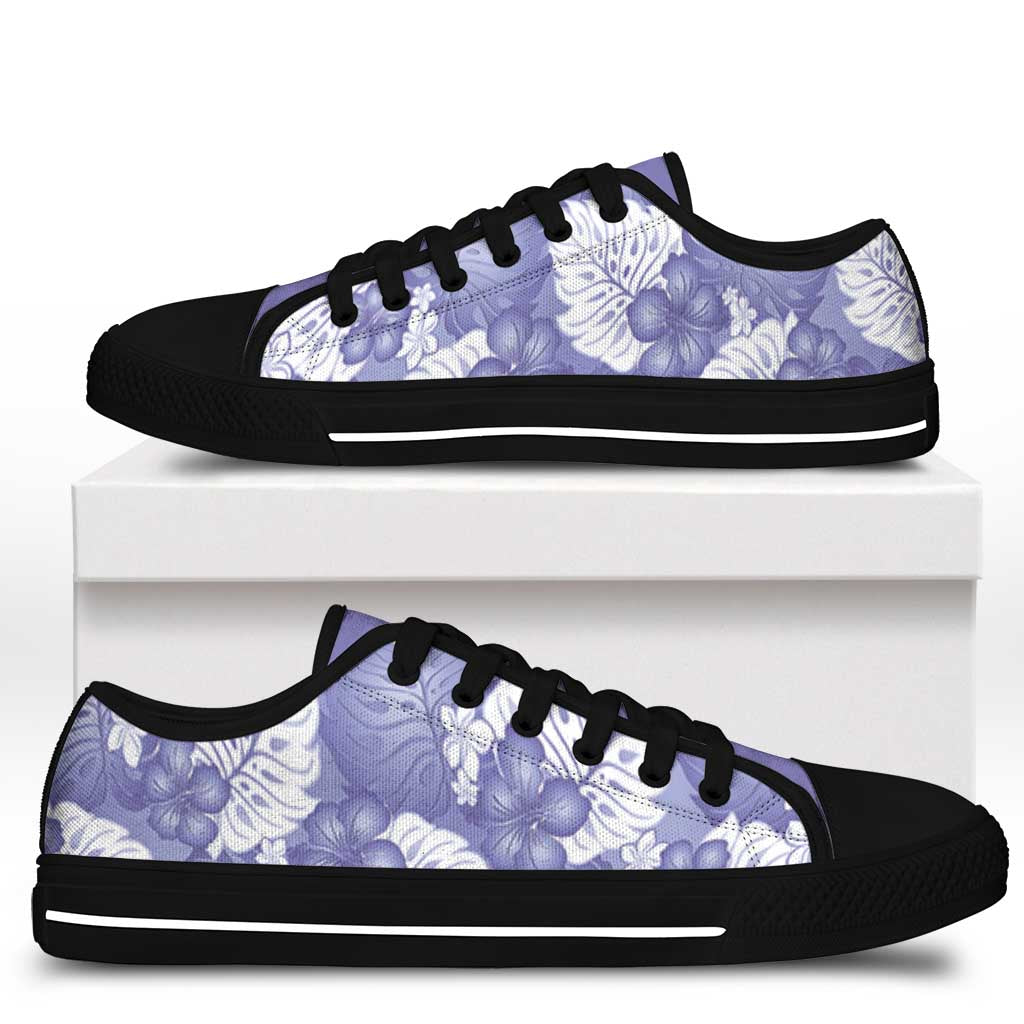 Purple Aloha Hawaii Low Top Shoes Monstera Hibiscus Plumeria Seamless Vibes - Polynesian Pride