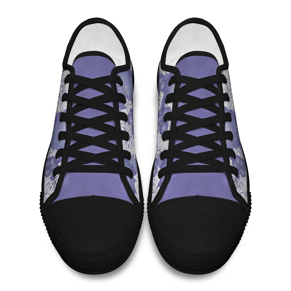 Purple Aloha Hawaii Low Top Shoes Monstera Hibiscus Plumeria Seamless Vibes - Polynesian Pride
