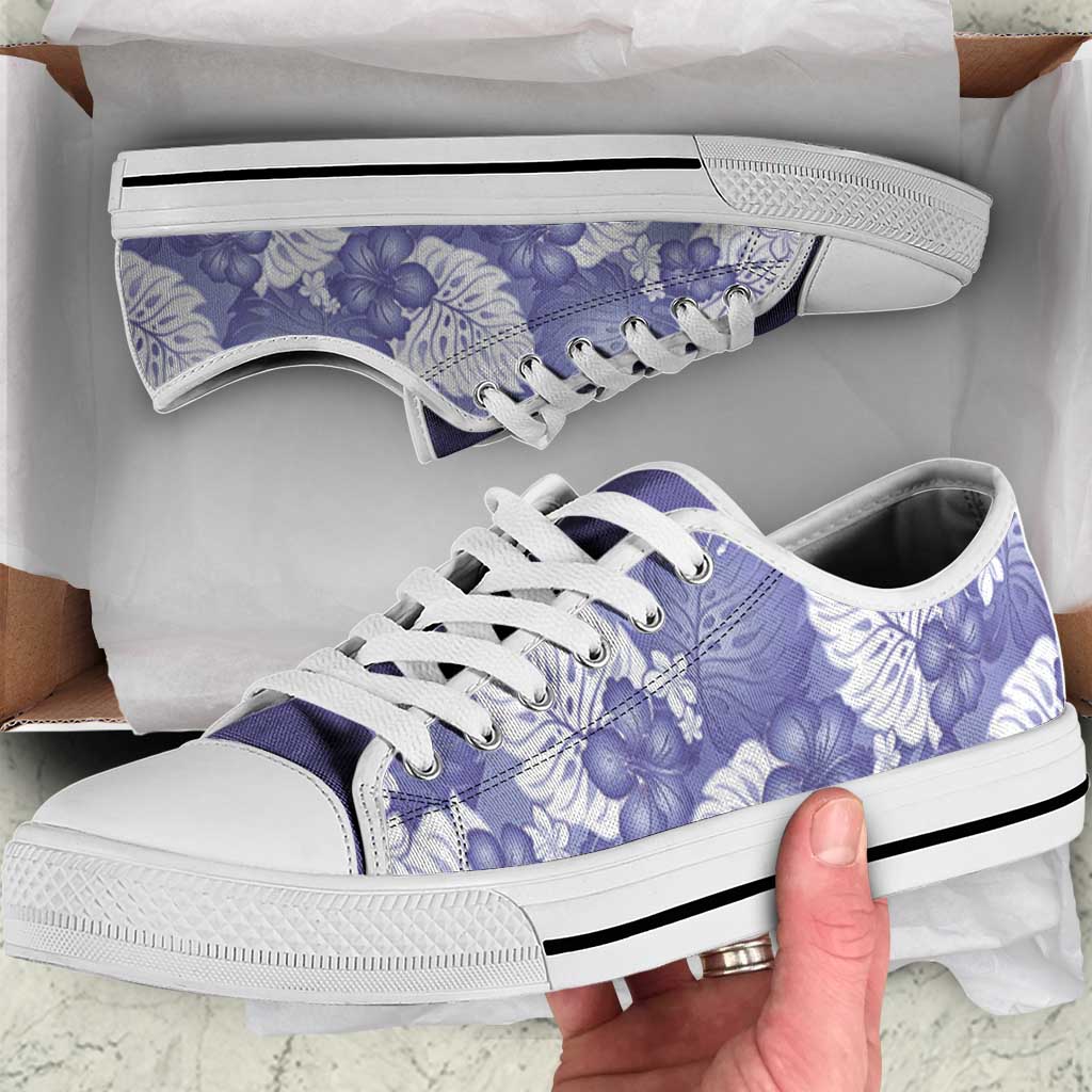 Purple Aloha Hawaii Low Top Shoes Monstera Hibiscus Plumeria Seamless Vibes - Polynesian Pride