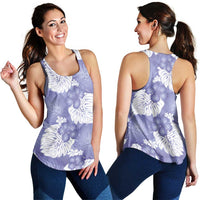 Purple Aloha Hawaii Women Racerback Tank Monstera Hibiscus Plumeria Seamless Vibes - Polynesian Pride