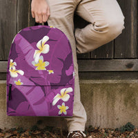 Purple Banana Leaf Hawaii Backpack Lau Maia Plumeria Tropical Summer Vibes