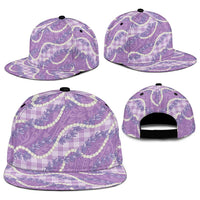 Purple Hawaii Palaka Honohono Pikake Snapback Cap Hawaiian Orchid Lei Polynesian Pattern - Polynesian Pride