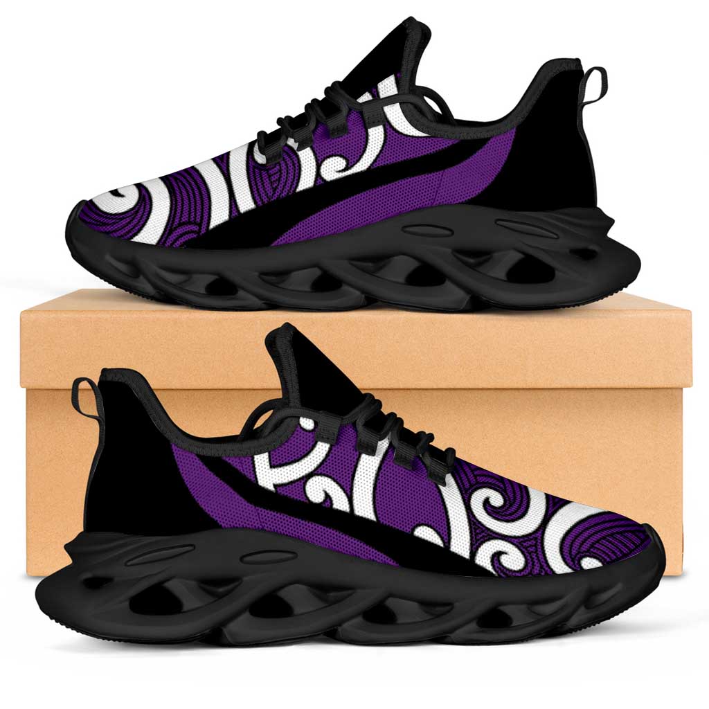 Purple Maori Koru New Zealand Clunky Sneakers LT14 Purple - Polynesian Pride