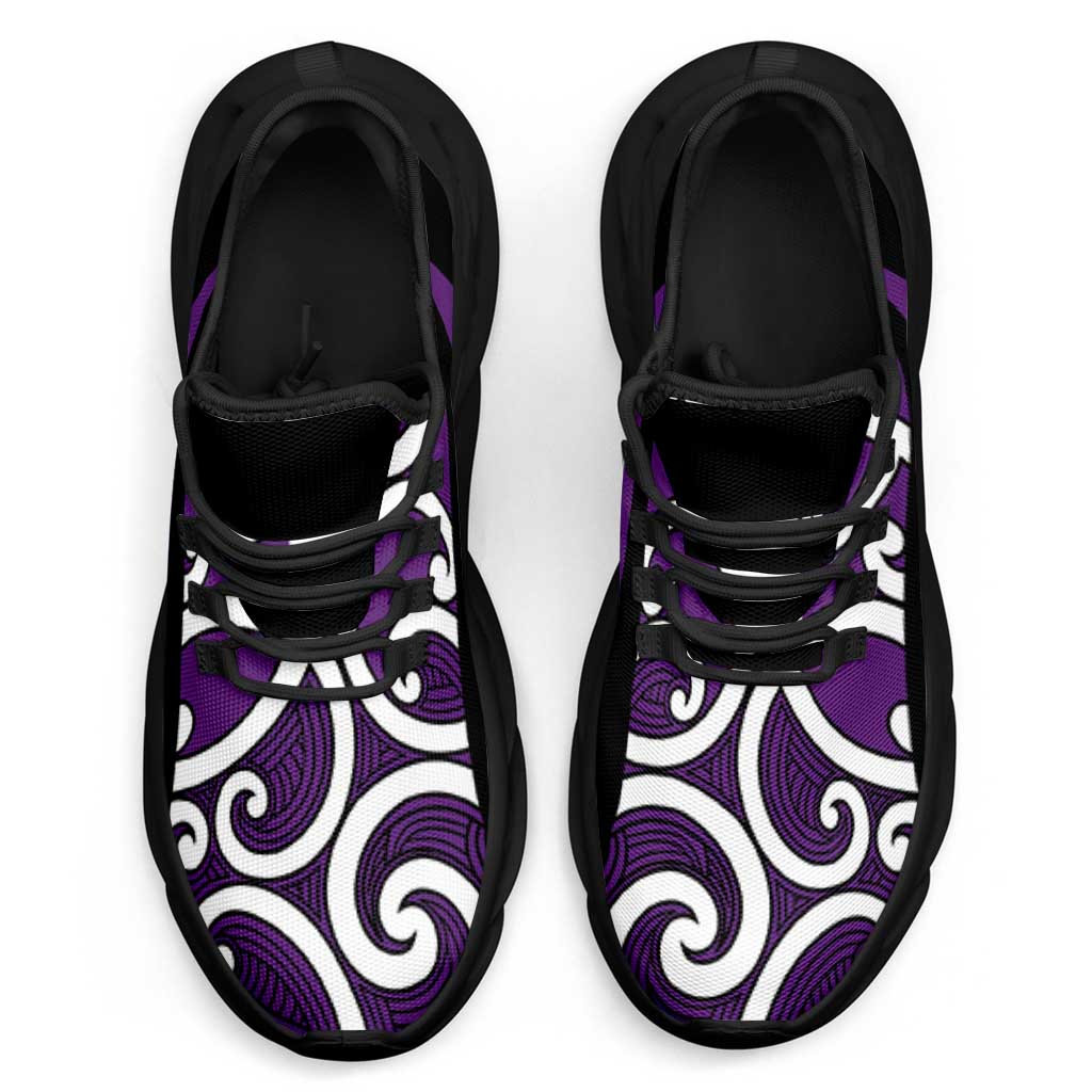 Purple Maori Koru New Zealand Clunky Sneakers LT14 - Polynesian Pride