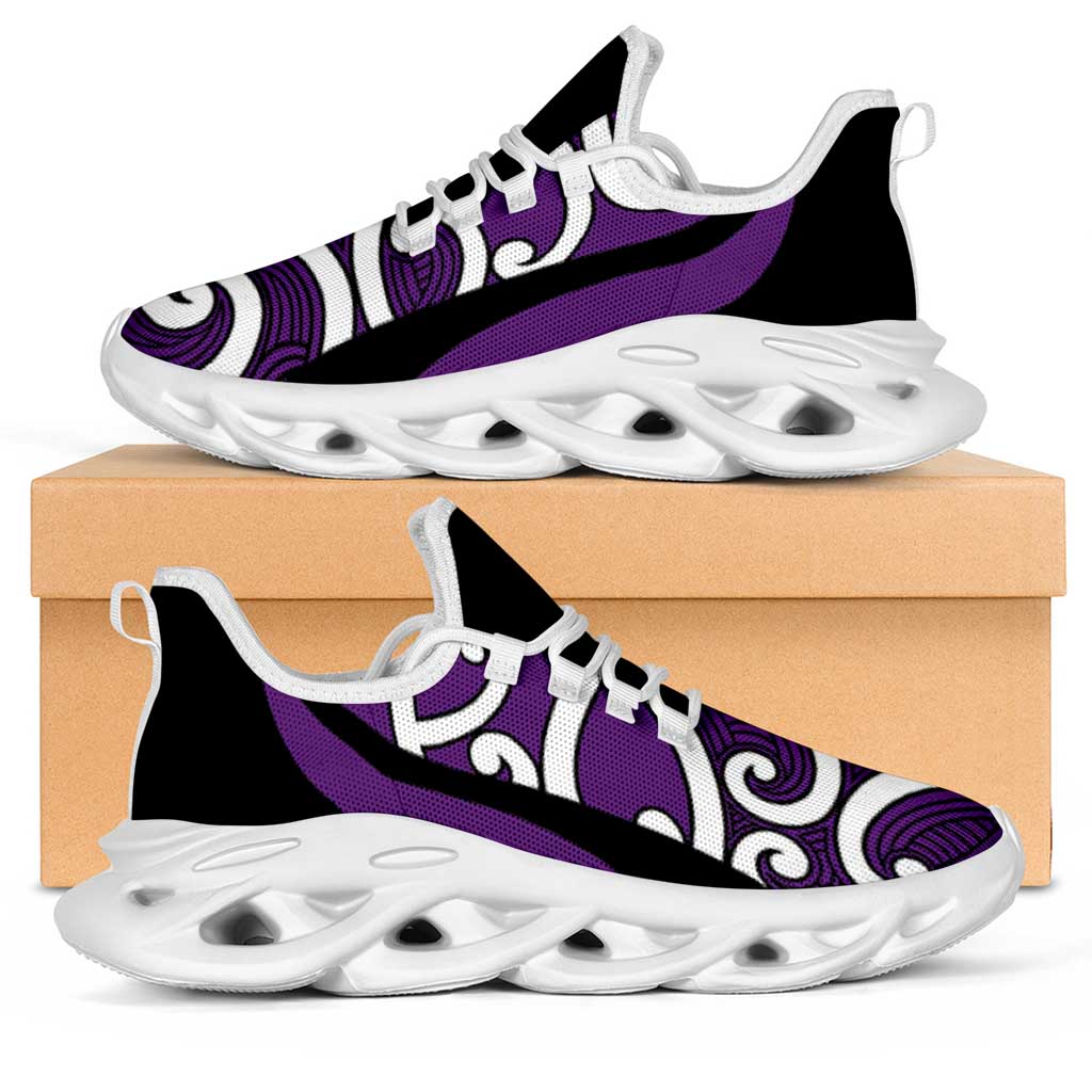 Purple Maori Koru New Zealand Clunky Sneakers LT14 Purple - Polynesian Pride