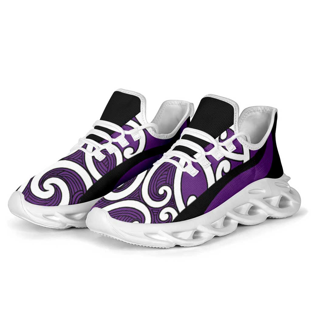 Purple Maori Koru New Zealand Clunky Sneakers LT14 - Polynesian Pride