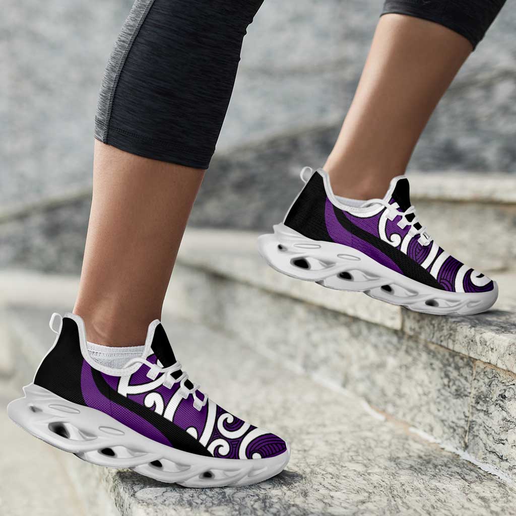 Purple Maori Koru New Zealand Clunky Sneakers LT14 - Polynesian Pride