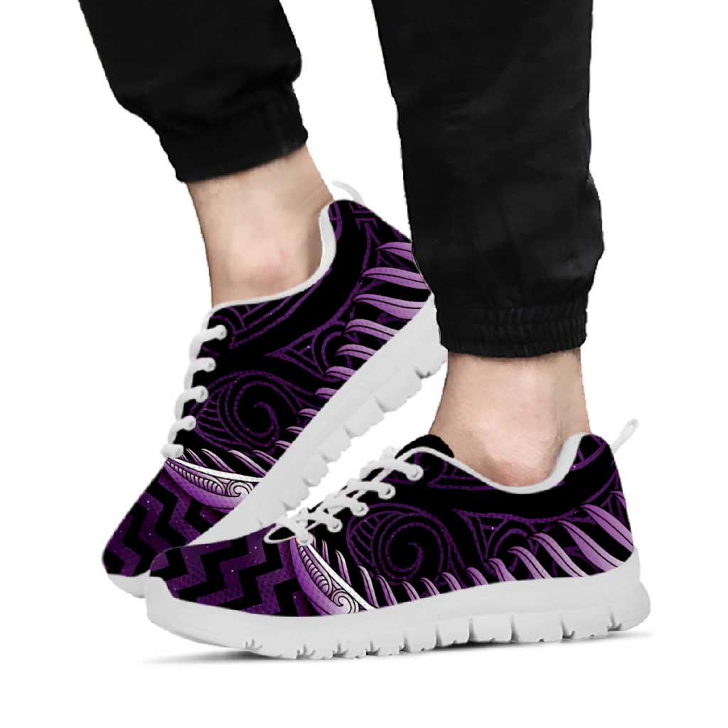 Purple Matariki New Zealand Sneakers Maori Poutama Galaxy Vibes