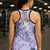 Purple Palaka Crane and Flowers Hollow Tank Top Japan Heritage Spirit - Polynesian Pride