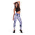 Purple Palaka Crane and Flowers Leggings Japan Heritage Spirit - Polynesian Pride