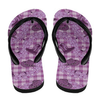 Purple Palaka Hawaii Cowboy Flip Flops Puakenikeni Lei Paniolo Papale Seamless Vibes - Polynesian Pride