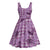 Purple Palaka Hawaii Cowboy Midi Dress Puakenikeni Lei Paniolo Papale Seamless Vibes - Polynesian Pride
