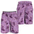 Purple Palaka Hawaii Cowboy Shorts for Men Puakenikeni Lei Paniolo Papale Seamless Vibes - Polynesian Pride