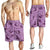 Purple Palaka Hawaii Cowboy Shorts for Men Puakenikeni Lei Paniolo Papale Seamless Vibes - Polynesian Pride