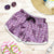 Purple Palaka Hawaii Cowboy Shorts for Women Puakenikeni Lei Paniolo Papale Seamless Vibes - Polynesian Pride