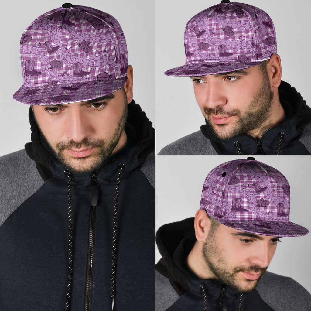 Purple Palaka Hawaii Cowboy Snapback Cap Puakenikeni Lei Paniolo Papale Seamless Vibes - Polynesian Pride