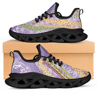 Purple Palaka Hawaii Leis Clunky Sneakers Hawaiian-plaid Elegant Tropical Vibes LT14 Purple - Polynesian Pride