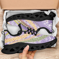 Purple Palaka Hawaii Leis Clunky Sneakers Hawaiian-plaid Elegant Tropical Vibes LT14 - Polynesian Pride