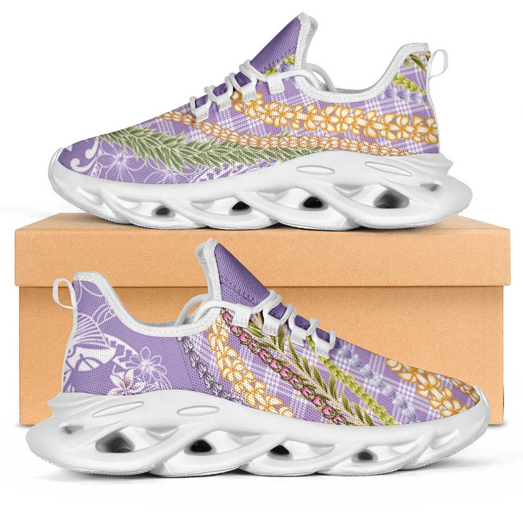 Purple Palaka Hawaii Leis Clunky Sneakers Hawaiian-plaid Elegant Tropical Vibes LT14 Purple - Polynesian Pride