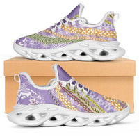 Purple Palaka Hawaii Leis Clunky Sneakers Hawaiian-plaid Elegant Tropical Vibes LT14 Purple - Polynesian Pride