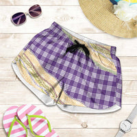 Purple Palaka Hawaii Leis Elegant Vibes Shorts for Women