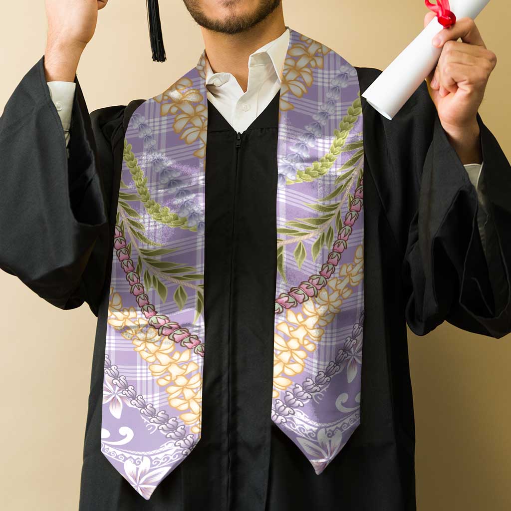 Purple Palaka Hawaii Leis Graduation Stole Hawaiian-plaid Elegant Tropical Vibes LT14